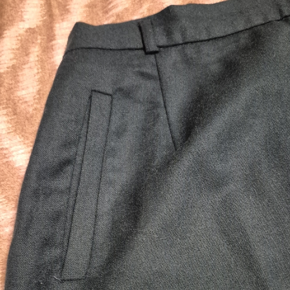 Vintage Rafaella Dark Green Wool Straight Maxi Skirt Size 16 - Picture 5 of 10